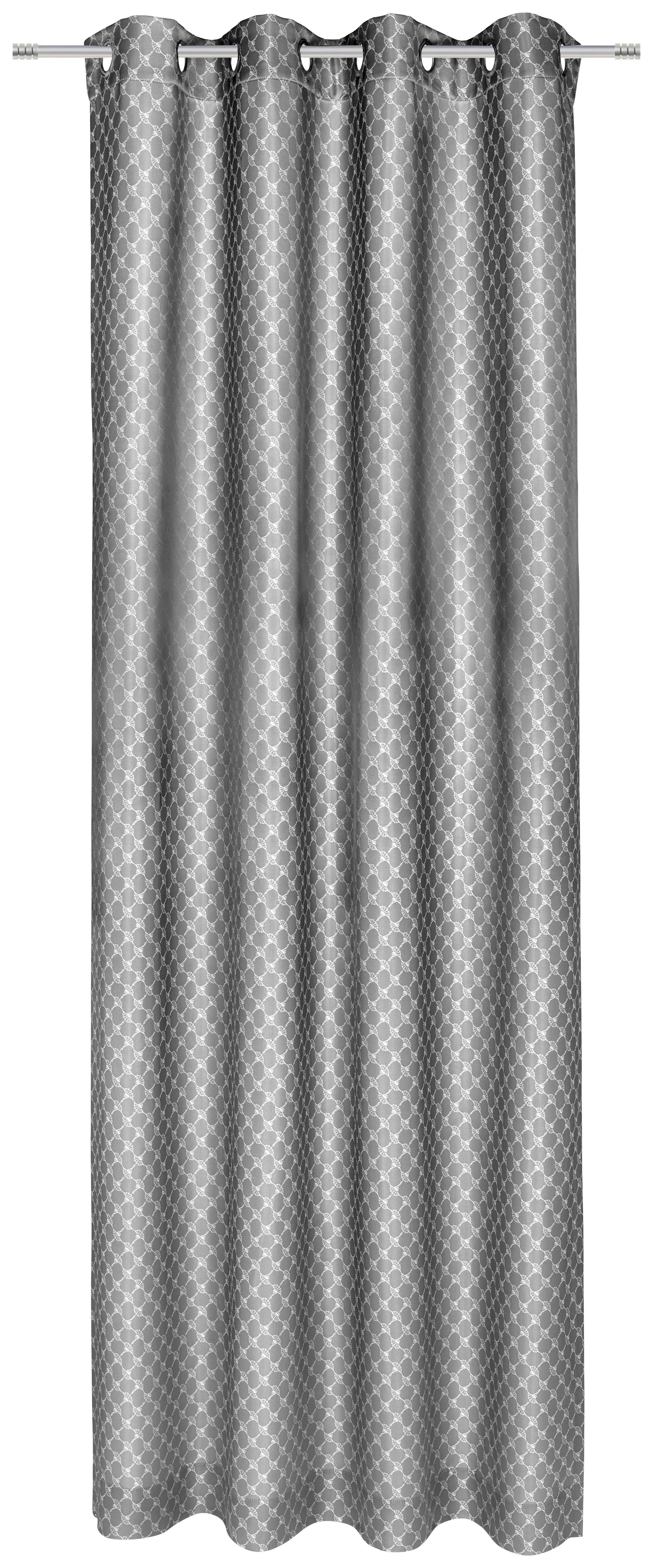 ZASŁONA NA PRZELOTKACH J-ALLOVERS 70029-011 JOOP! - kolor srebrny, Design, tkanina (140/250cm) - Joop!