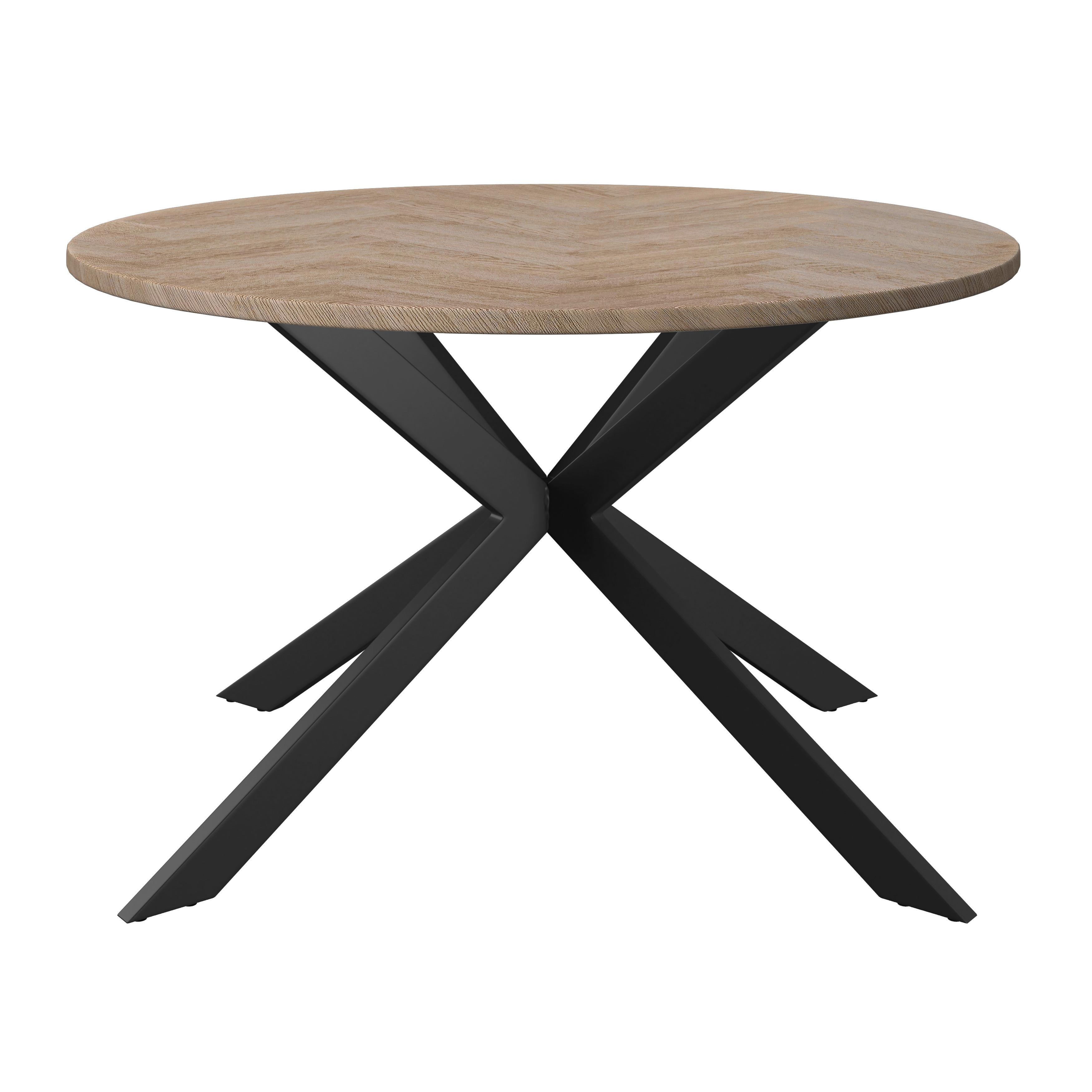 Tischgruppe Eolona Creme 5-tlg. - eukalyptusträ färg/svart, Modern, metall/trämaterial (120/76/120cm) - Bessagi Home