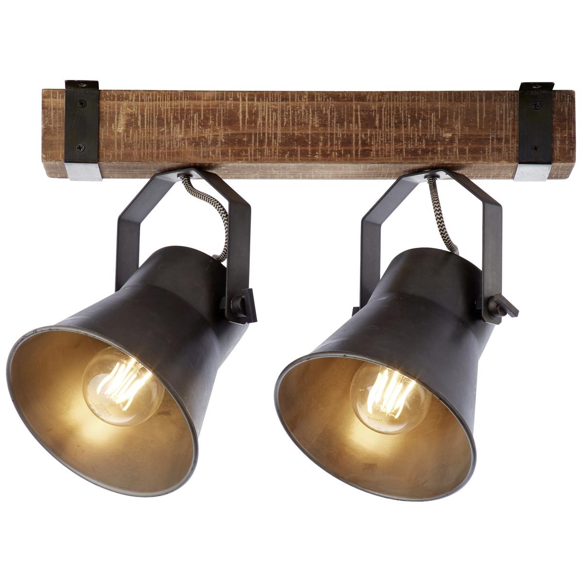 Deckenleuchte Plow in Schwarz max. 10 Watt - Schwarz, Design, Holz/Metall (40/24cm) - Brilliant