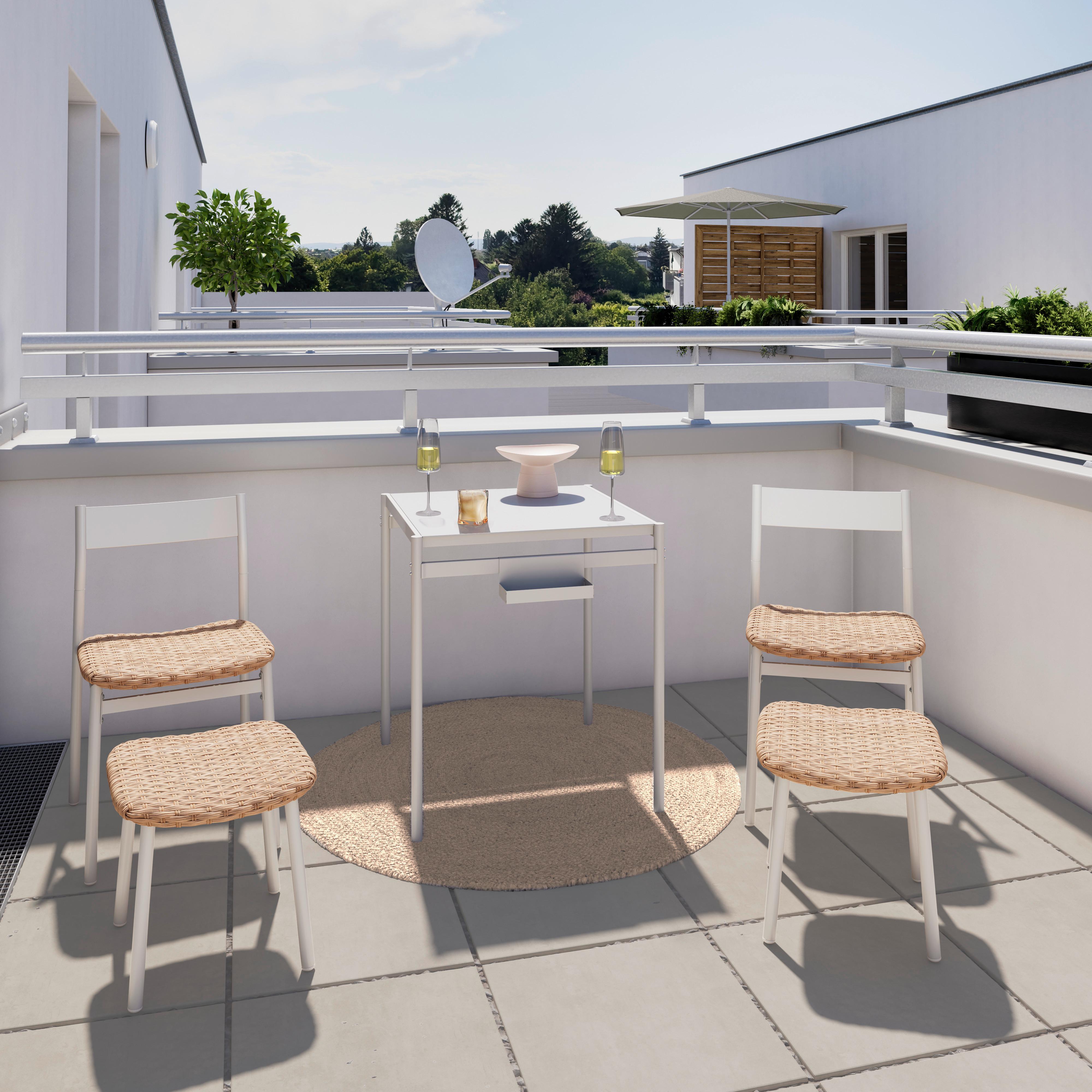 Balkonset Moni Naturfarben/Beige, 5-teilig - Beige/Naturfarben, MODERN, Kunststoff/Metall - Mömax