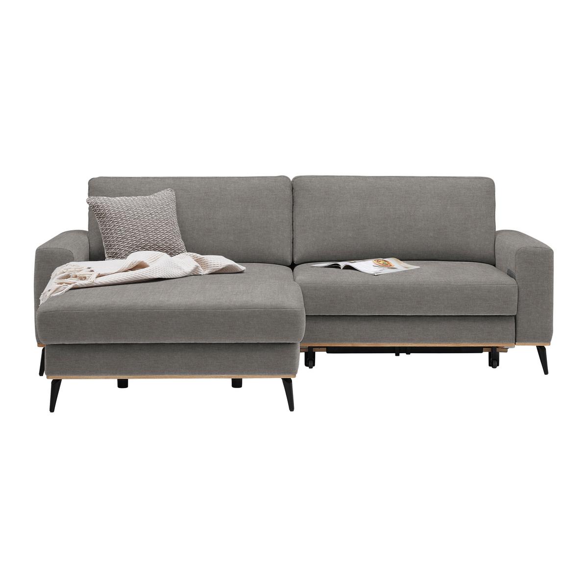 Wohnlandschaft Romeo Taupe - Taupe/Schwarz, KONVENTIONELL, Holz/Textil (167/87/234cm) - Zandiara
