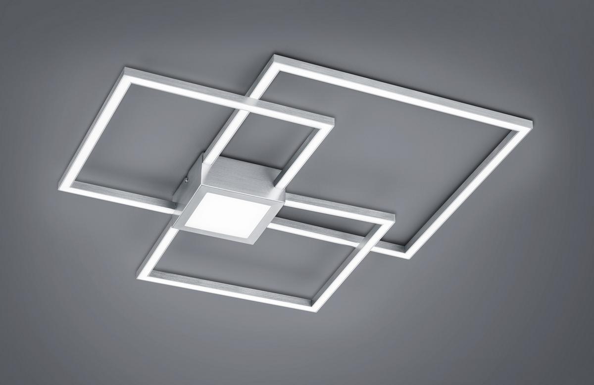 LED-Deckenleuchte Hydra in Nickelfarben max. 38 Watt - Nickelfarben, Design, Kunststoff/Metall (66,5/66,5/6,5cm) - Trio Leuchten
