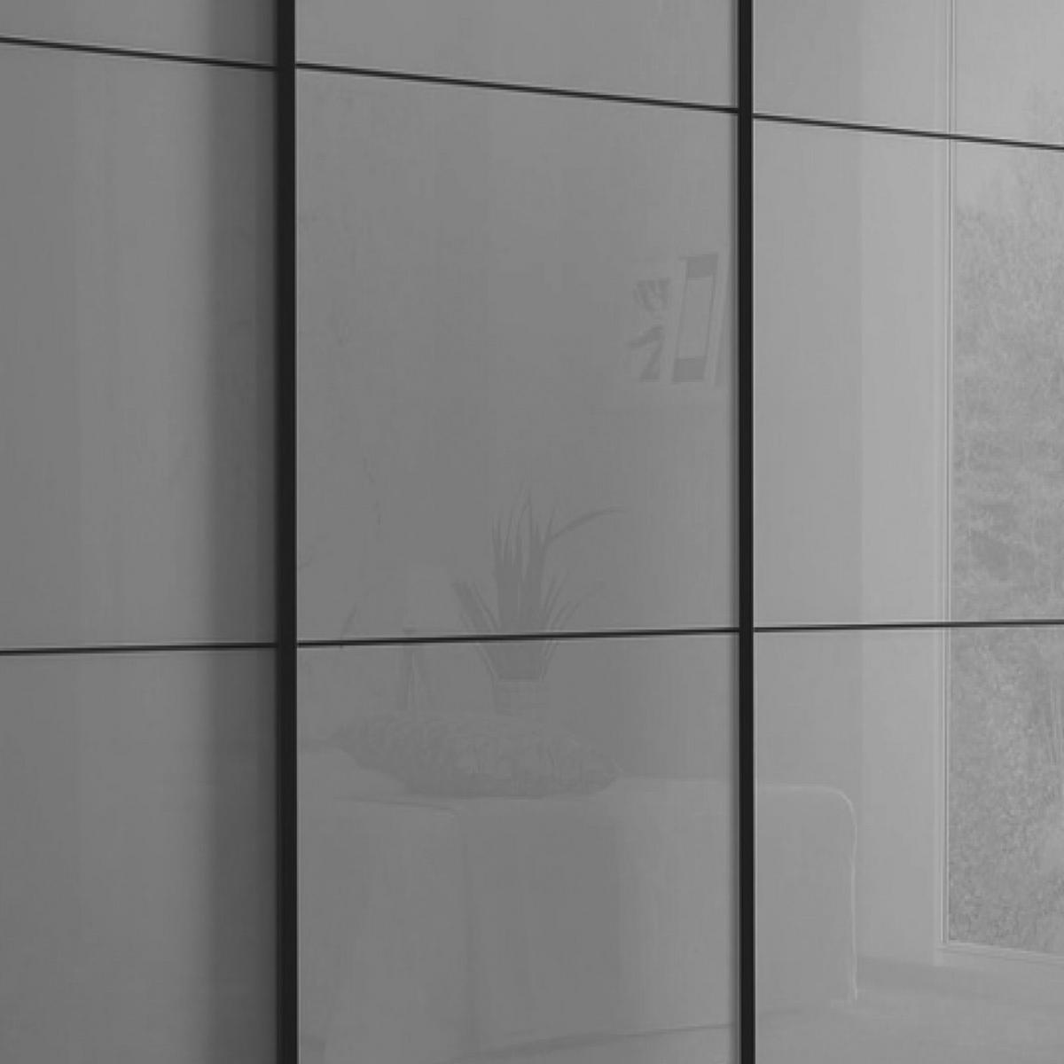 Ormar Sa Staklenim Kliznim Vratima Includo - bijela/tamno siva, Moderno, staklo/drvni materijal (336/222/68cm) - Premium Living