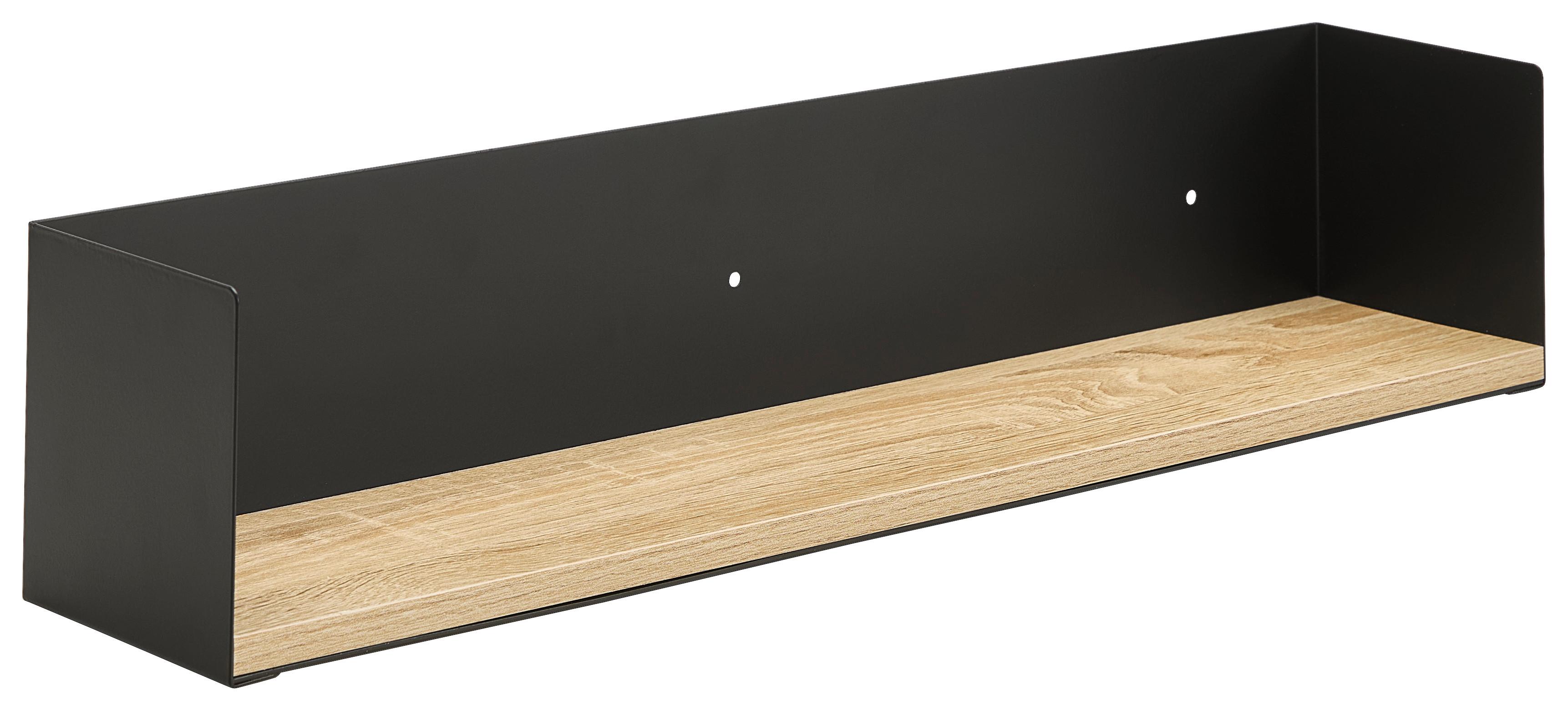 PÓŁKA ŚCIENNA WIESŁAW - czarny, Design, materiał drewnopochodny/metal (60/12/12cm) - MID.YOU