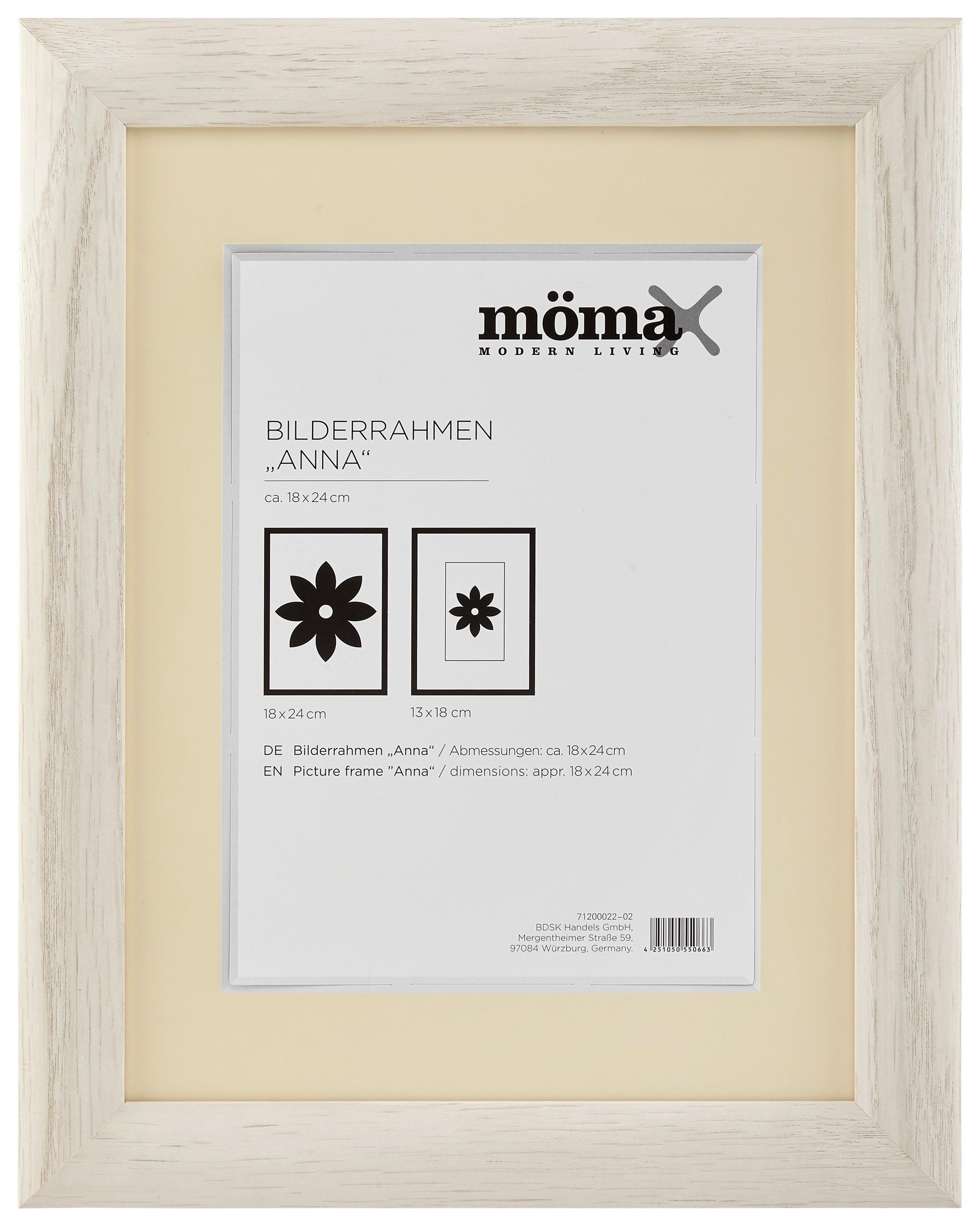 Bilderrahmen Anna in Weiß ca. 18x24cm - Weiß, Holz (18/24cm) - Modern Living