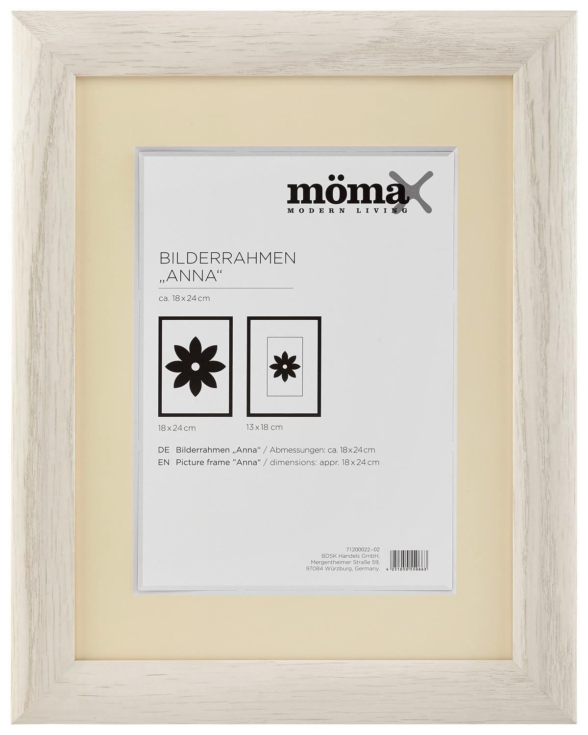 Bilderrahmen Anna in Weiß ca. 18x24cm - Weiß, Holz (18/24cm) - Modern Living