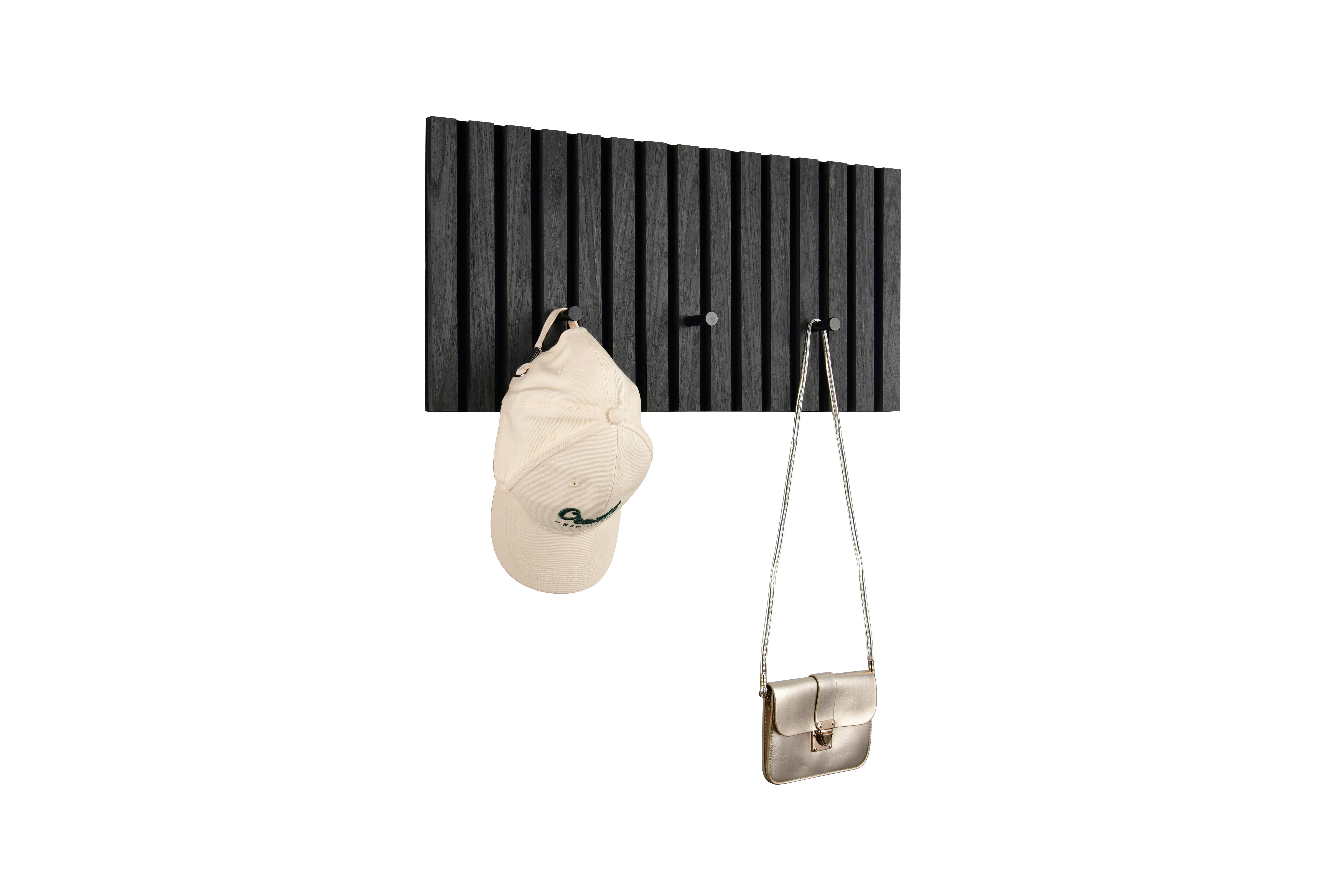 Garderobenleiste Grace Schwarz - Schwarz, MODERN, Holzwerkstoff/Textil (60/30/7cm) - Mömax