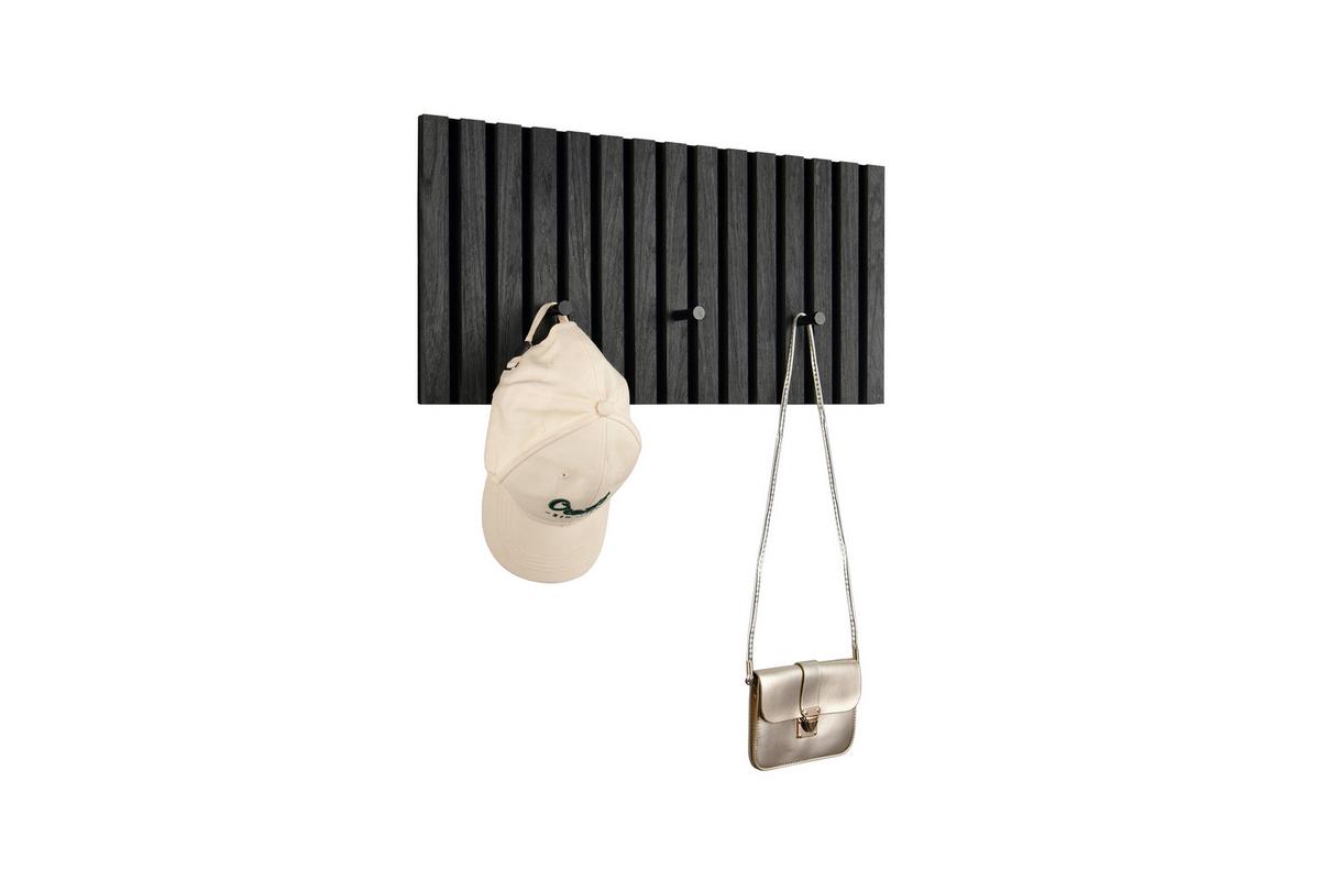 Garderobenleiste Grace Schwarz - Schwarz, MODERN, Holzwerkstoff/Textil (60/30/7cm) - Mömax