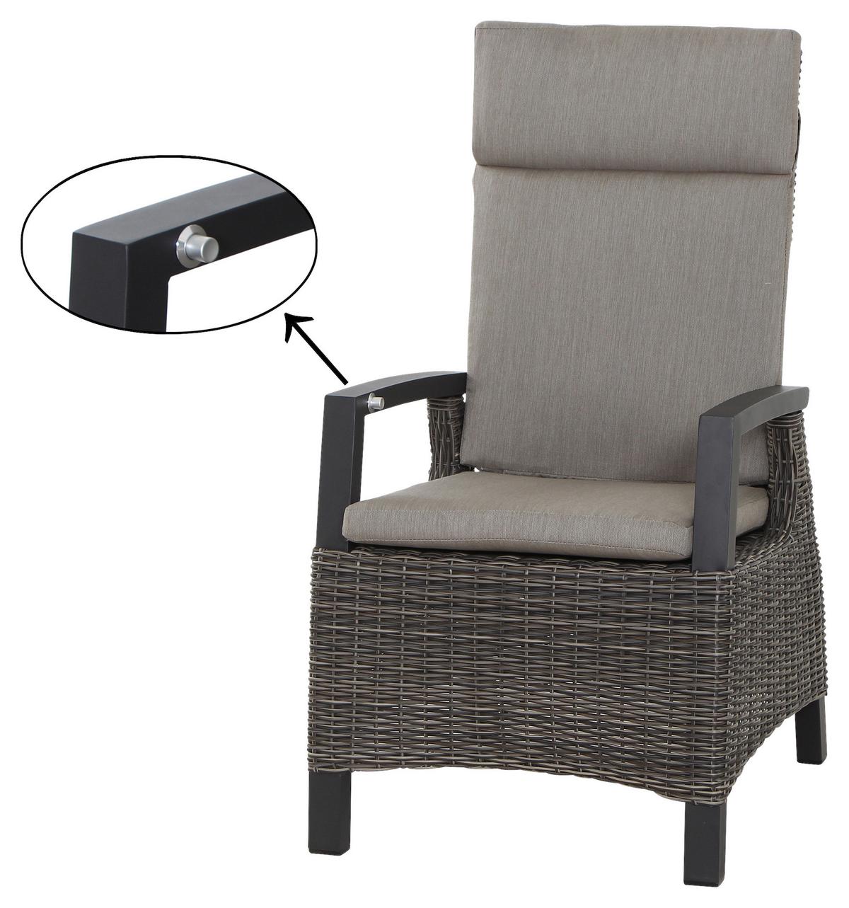 Loungegarnitur Corido 4-tlg. Grau - Grau, Basics, Keramik/Kunststoff (72/103/160cm) - Siena Garden