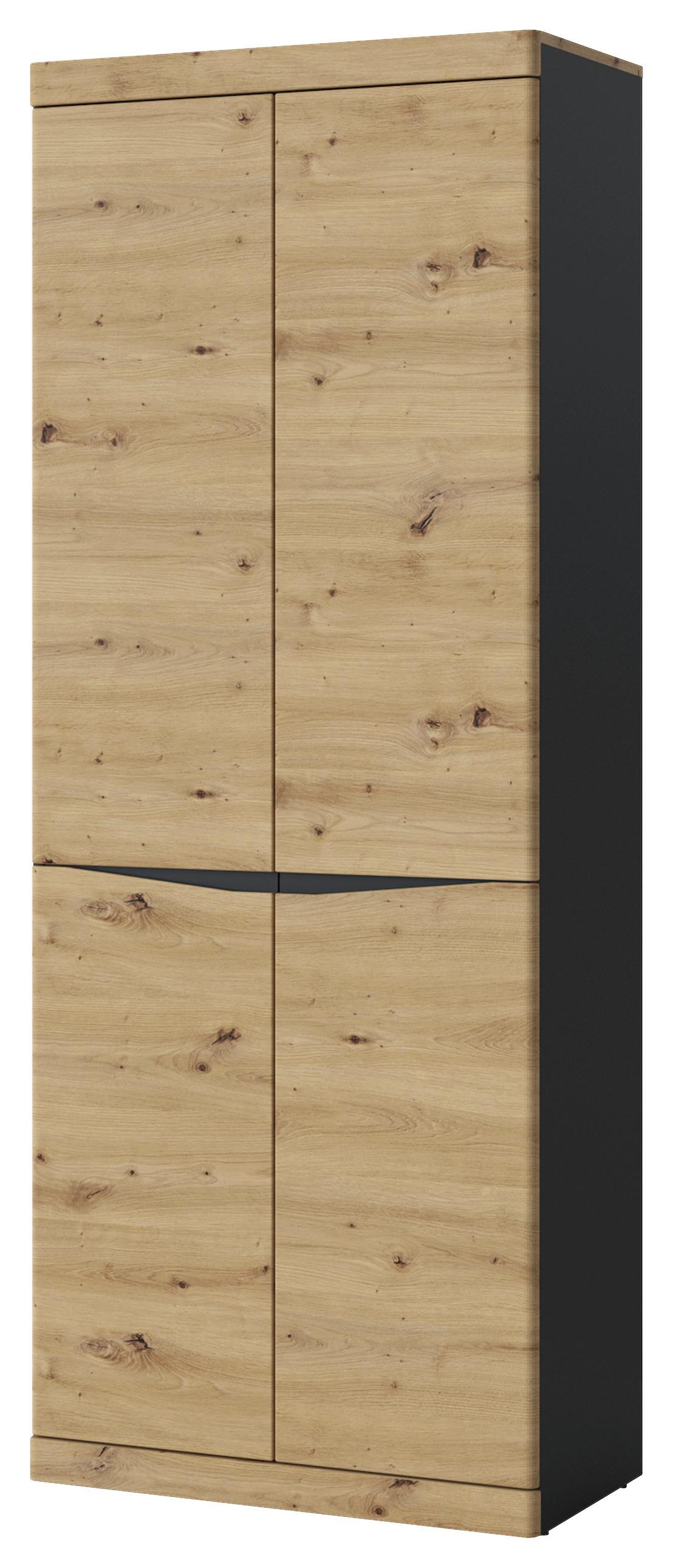 Omara Turino, Antracit, Barva Hrasta - antracit/hrast artisan, Trend, leseni material (75,8/196,5/39,9cm)