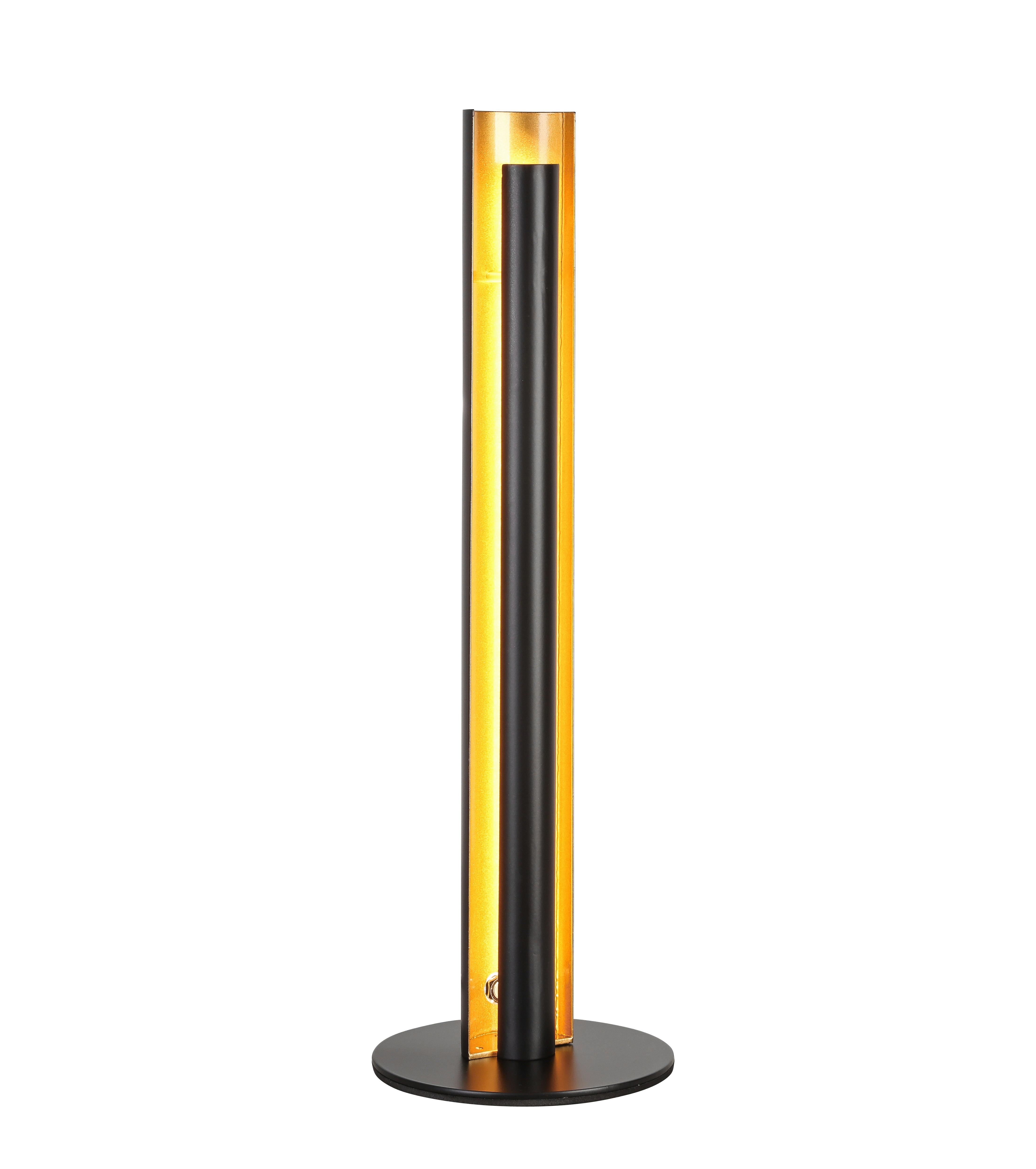 LED-Tischleuchte Gumo in Schwarz/Gold max. 12 Watt - Goldfarben/Schwarz, MODERN, Metall (15/47cm) - Mömax