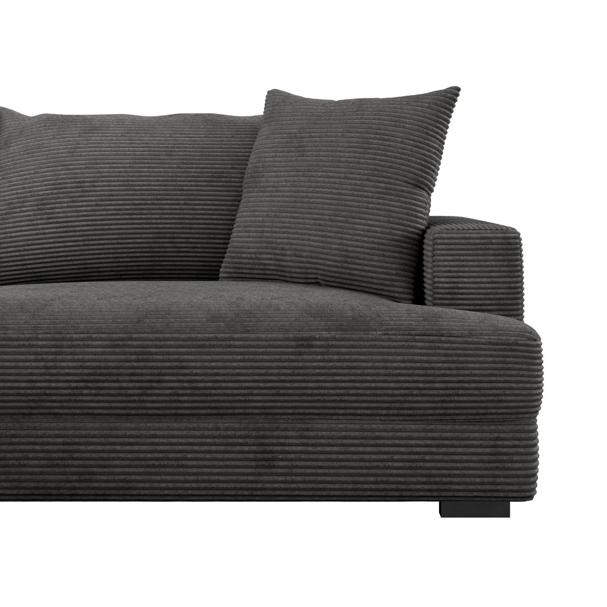 Kutna Garnitura Pelle - siva/crna, Moderno, tekstil (180/265cm) - Modern Living