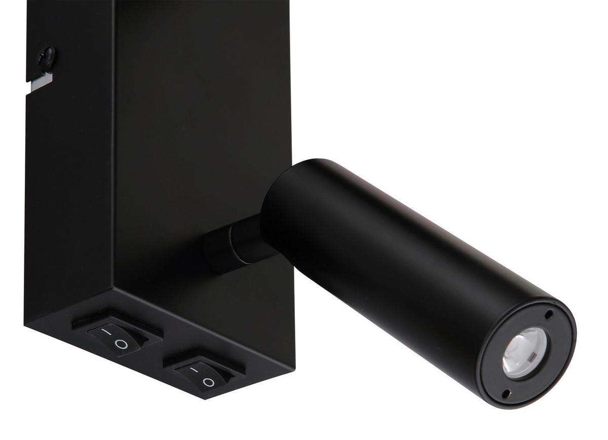 Led Zidna Svjetiljka Zamora - crna, Konvencionalno, metal/tekstil (15/45,5cm) - Globo