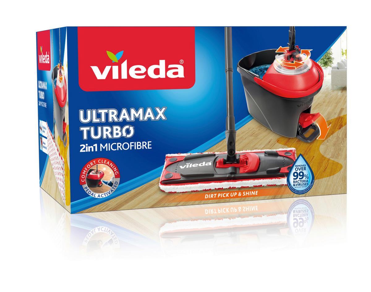 Bodenreinigungsset Vileda- Ultramax Schwarz/Rot, 2-teilig - Rot/Schwarz, Basics, Kunststoff (48,6/29,6/31cm) - Vileda