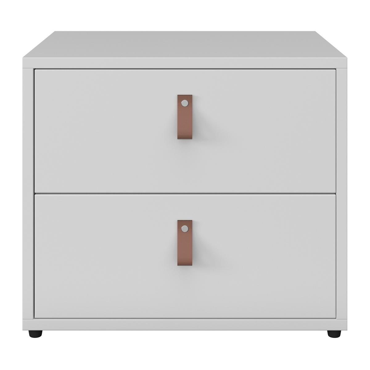 Nachtkästchen Mick Weiß MDF - Schwarz/Weiß, MODERN, Holzwerkstoff/Kunststoff (46/40/40cm) - Bessagi Home