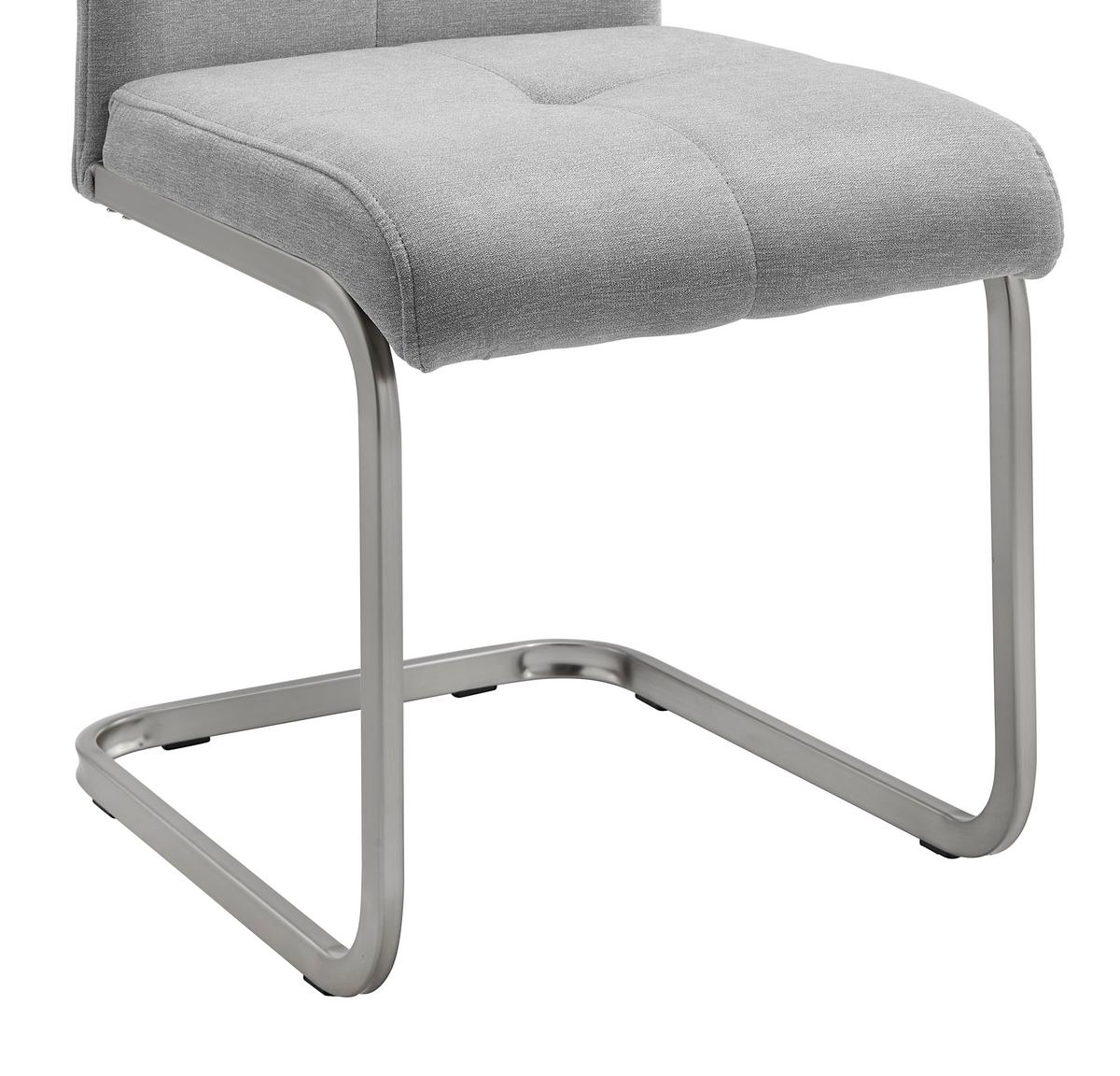 Nihajni Stol Lucie, Svetlo Siva - barve kroma/svetlo siva, Moderno, kovina/tekstil (42,5/98/45cm) - Bessagi Home