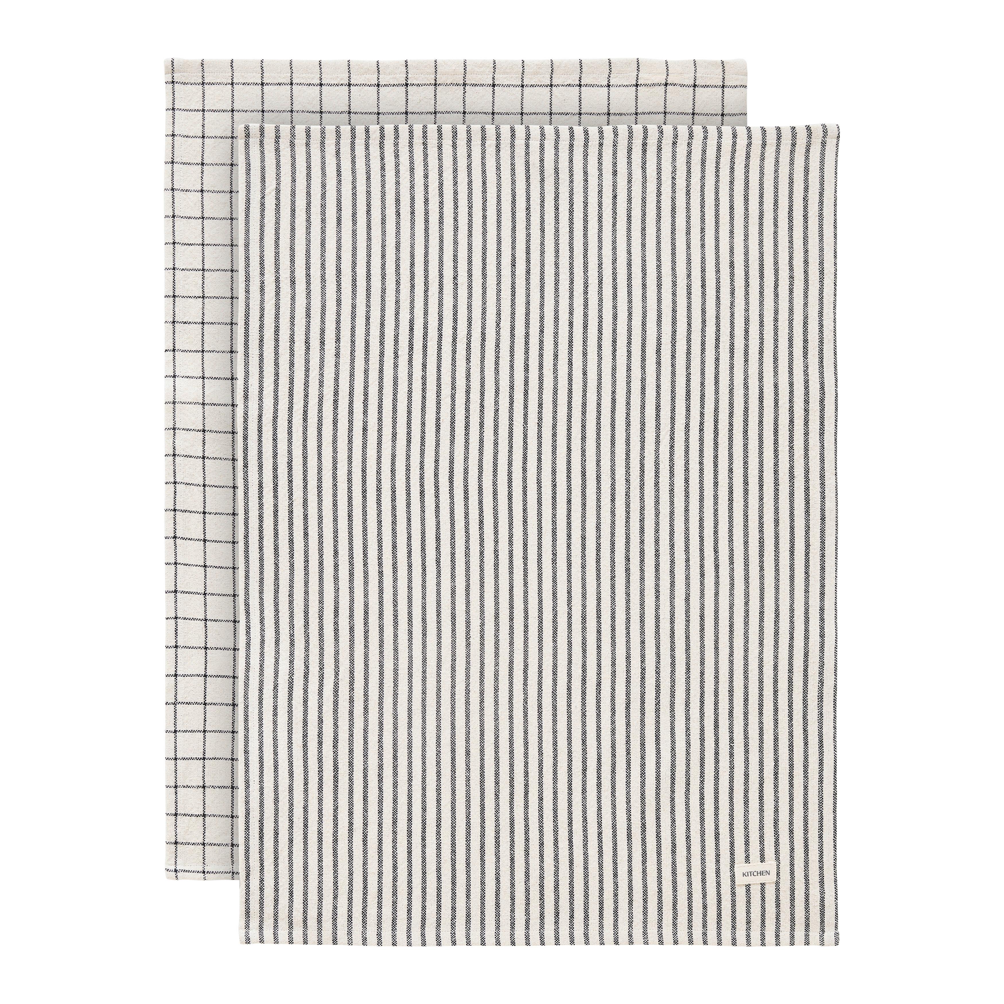 Konyharuhaszett 2db Theo 50/70 - fekete/fehér, textil (50/70cm) - Mömax