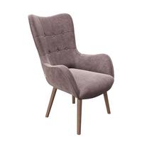PLAYBOY Ohrensessel Bridget Samt Rosa - Rosa/Braun, KONVENTIONELL, Holz/Textil (68/99/77cm) - Playboy