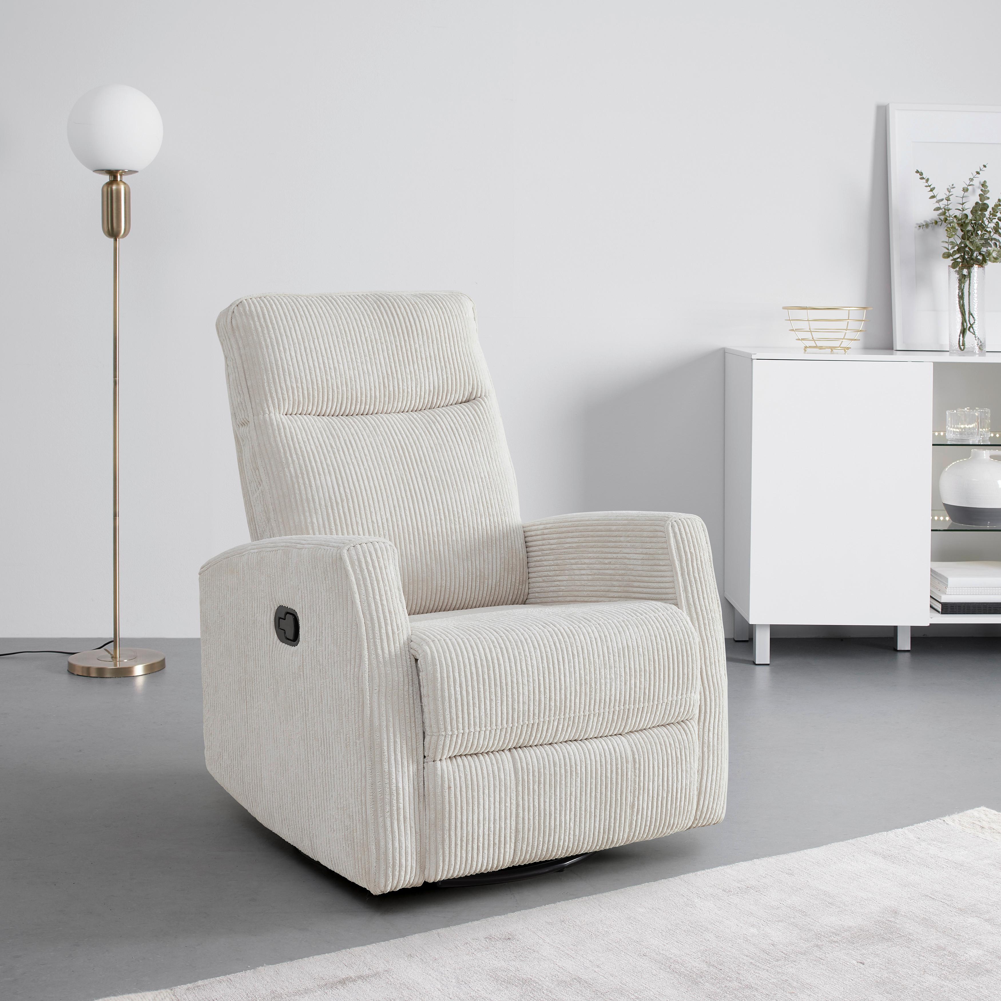 Relax Fotel Melinda - bézs, Modern, textil/fa (76/103/93cm) - Mömax
