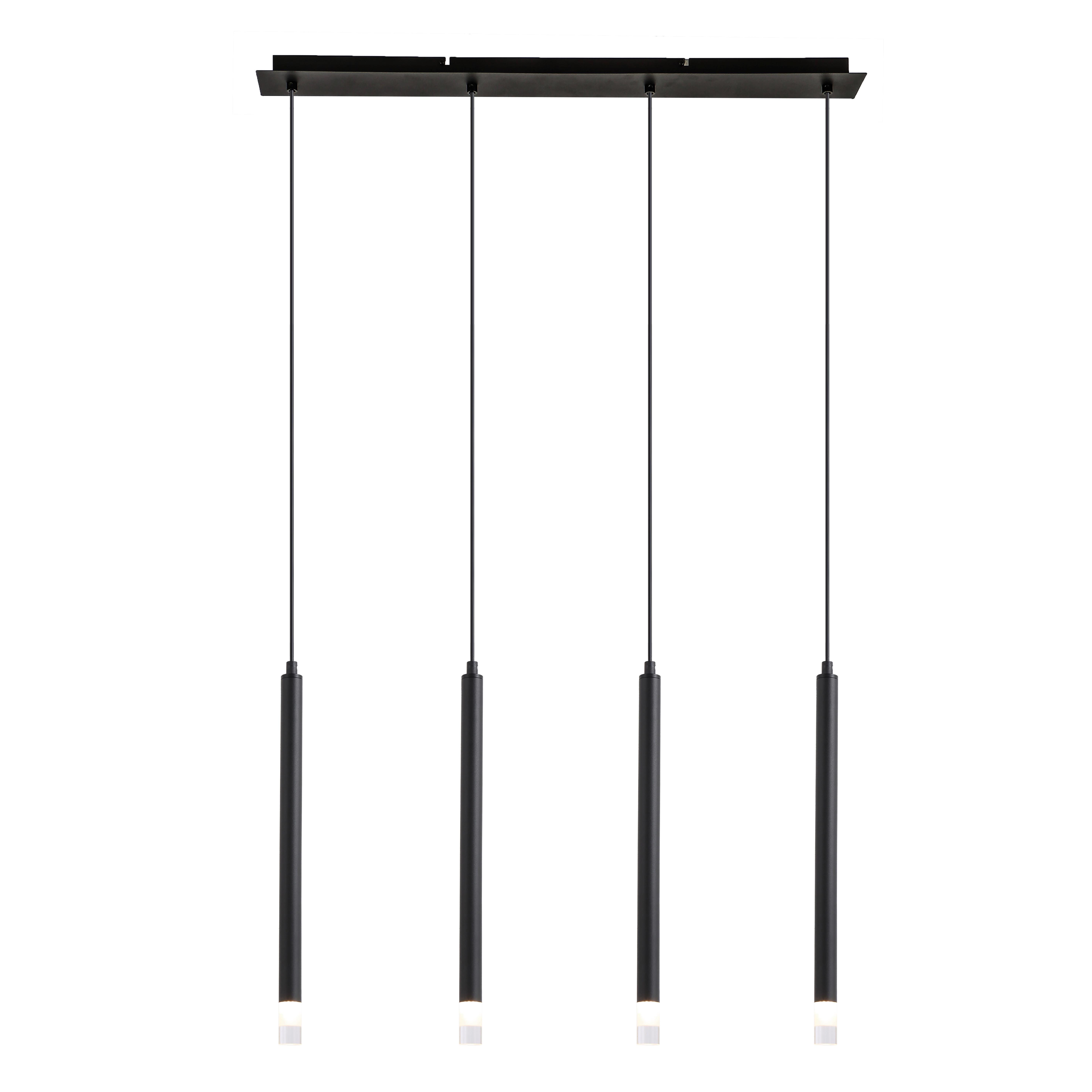 Hängeleuchte Simpl Klar/Schwarz max. 4 Watt - Klar/Schwarz, MODERN, Kunststoff/Metall (76/8/120cm) - Mömax