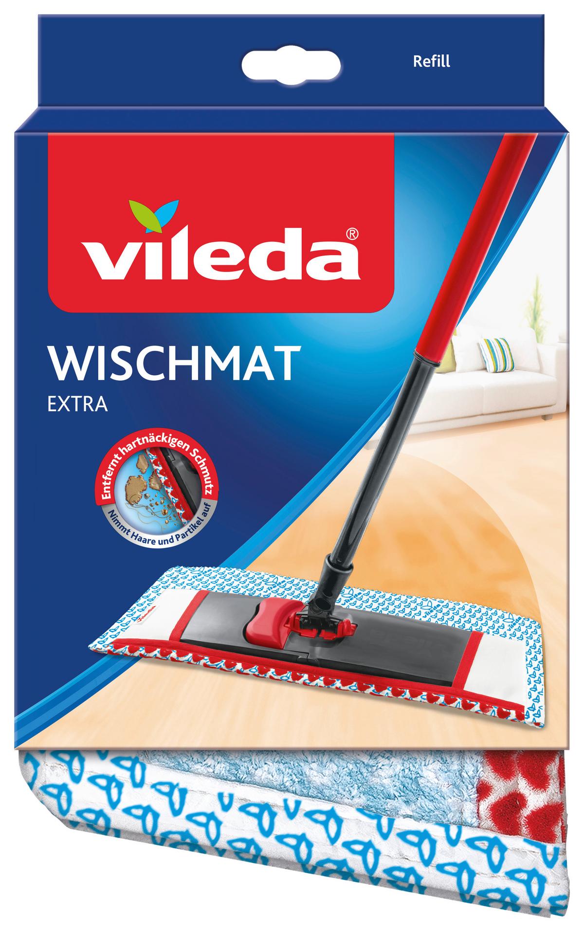 Wischbezug Vileda Wischmat Extra Blau/Rot/Weiß - Blau/Rot, Basics, Textil (18,5/20/29cm) - Vileda
