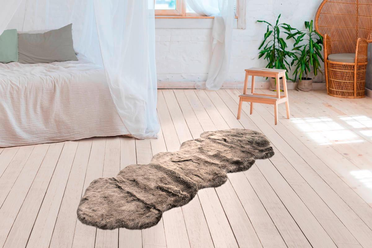 Fellteppich Tender - Braun/Olivgrün, Design, Textil (60/180cm) - Kayoom