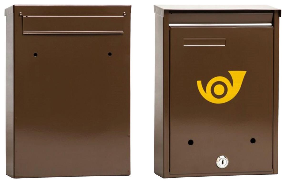 Postaláda Biztonsági - barna, Basics, fém (33/22/8cm)