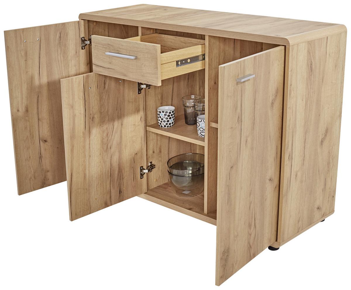 Comodă FONTANA - culoare lemn stejar, Modern, material pe bază de lemn (132/87/40cm) - Modern Living