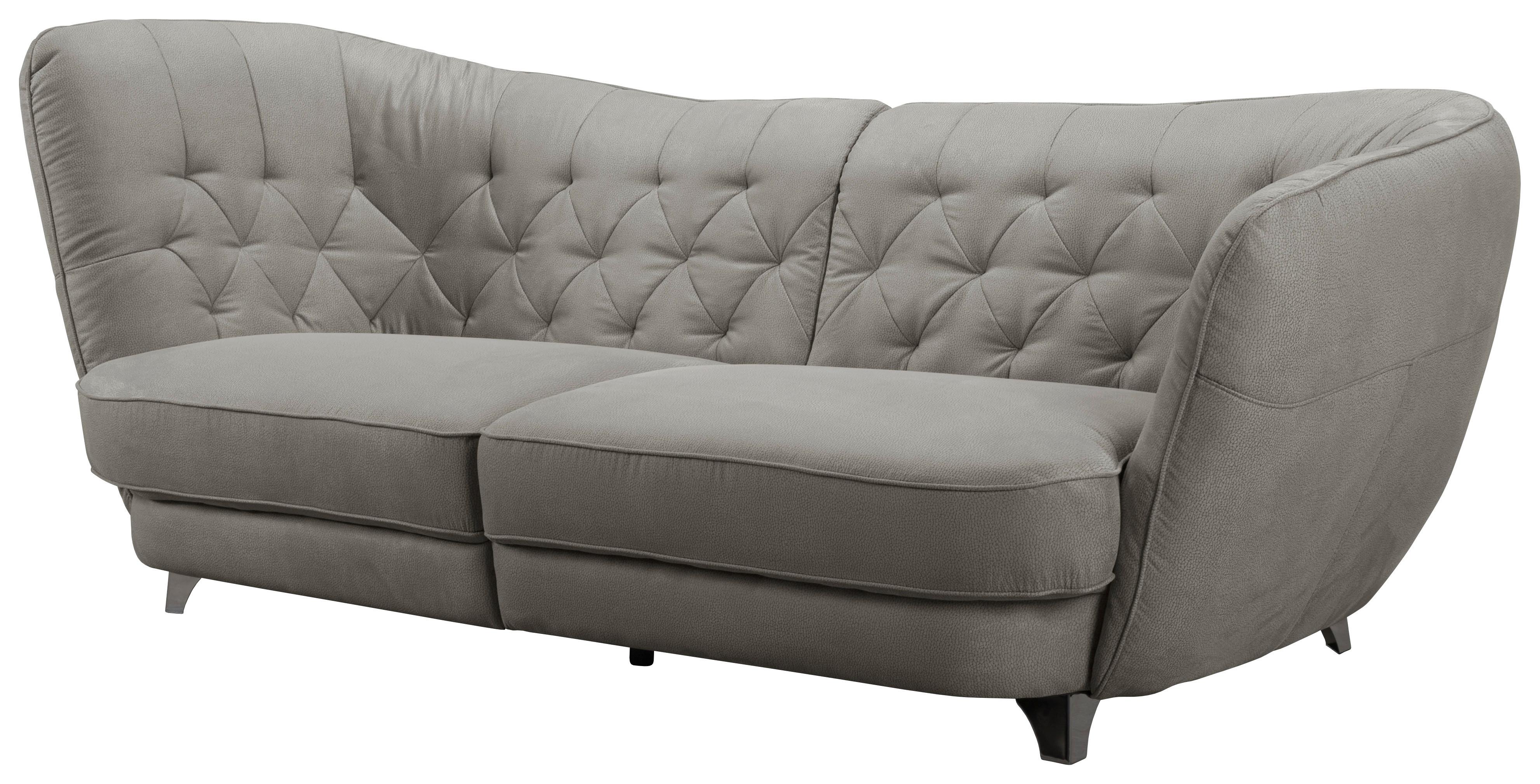 Megasofa "Retro" , braun - Chromfarben/Braun, MODERN, Textil/Metall (256/85/115cm) - MID.YOU