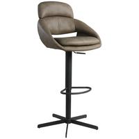 STOŁEK BAROWY VICTORIA - czarny/taupe, Design, skóra/metal (55/105/56cm) - Emilio Belluti