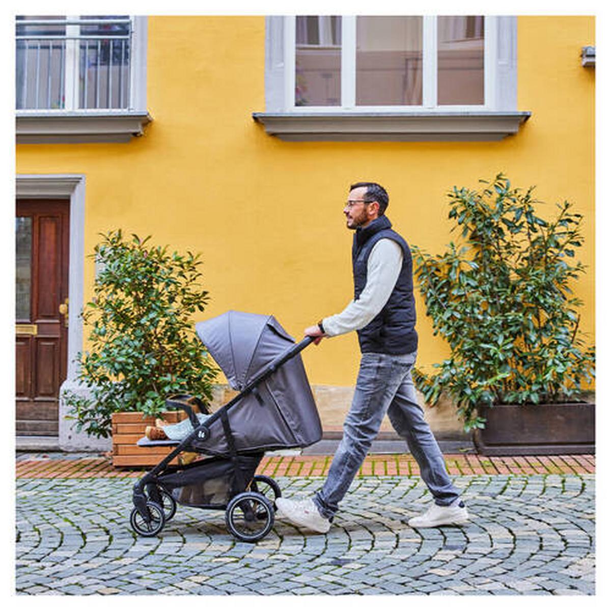 WÓZEK SPACEROWY SHOP N CARE - czarny/pastelowy błękit, Basics, tworzywo sztuczne/metal (40.5/104/51.5cm) - Hauck