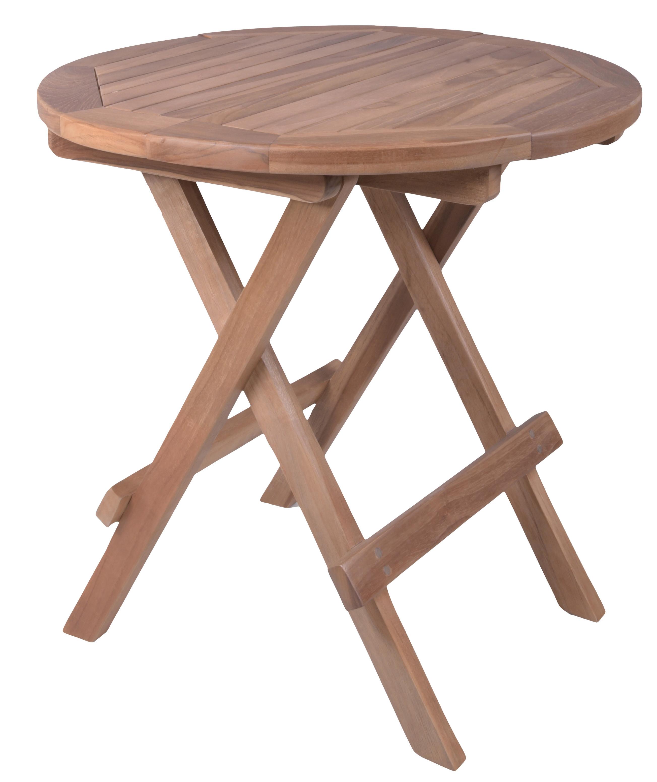 Gartenbeistelltisch Luang Teak klappbar - Braun, Basics, Holz (50/50/50cm) - Gardenson