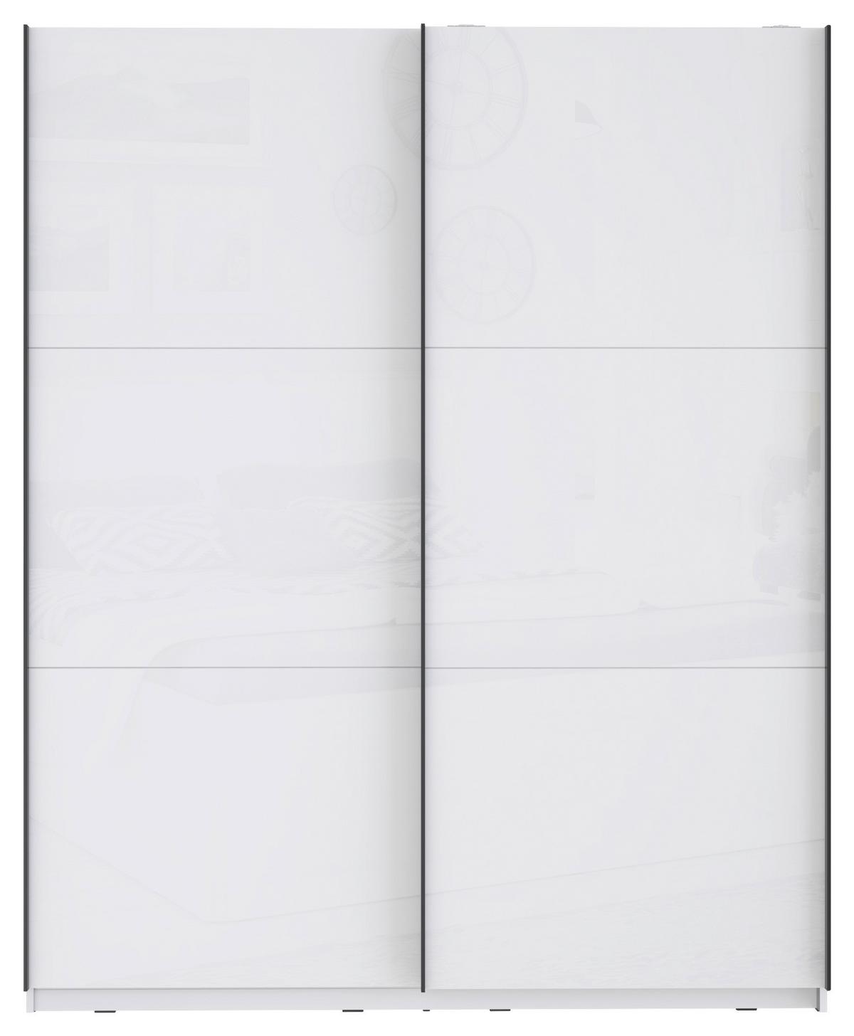 Omara Z Drsnimi Vrati Leader, Bela - črna/bela, Moderno, kovina/leseni material (170,3/209,7/61,2cm) - Carryhome