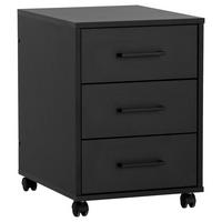 Rollcontainer Ruby Schwarz matt - Schwarz, MODERN, Holzwerkstoff/Kunststoff (40,1/57/50cm) - MID.YOU