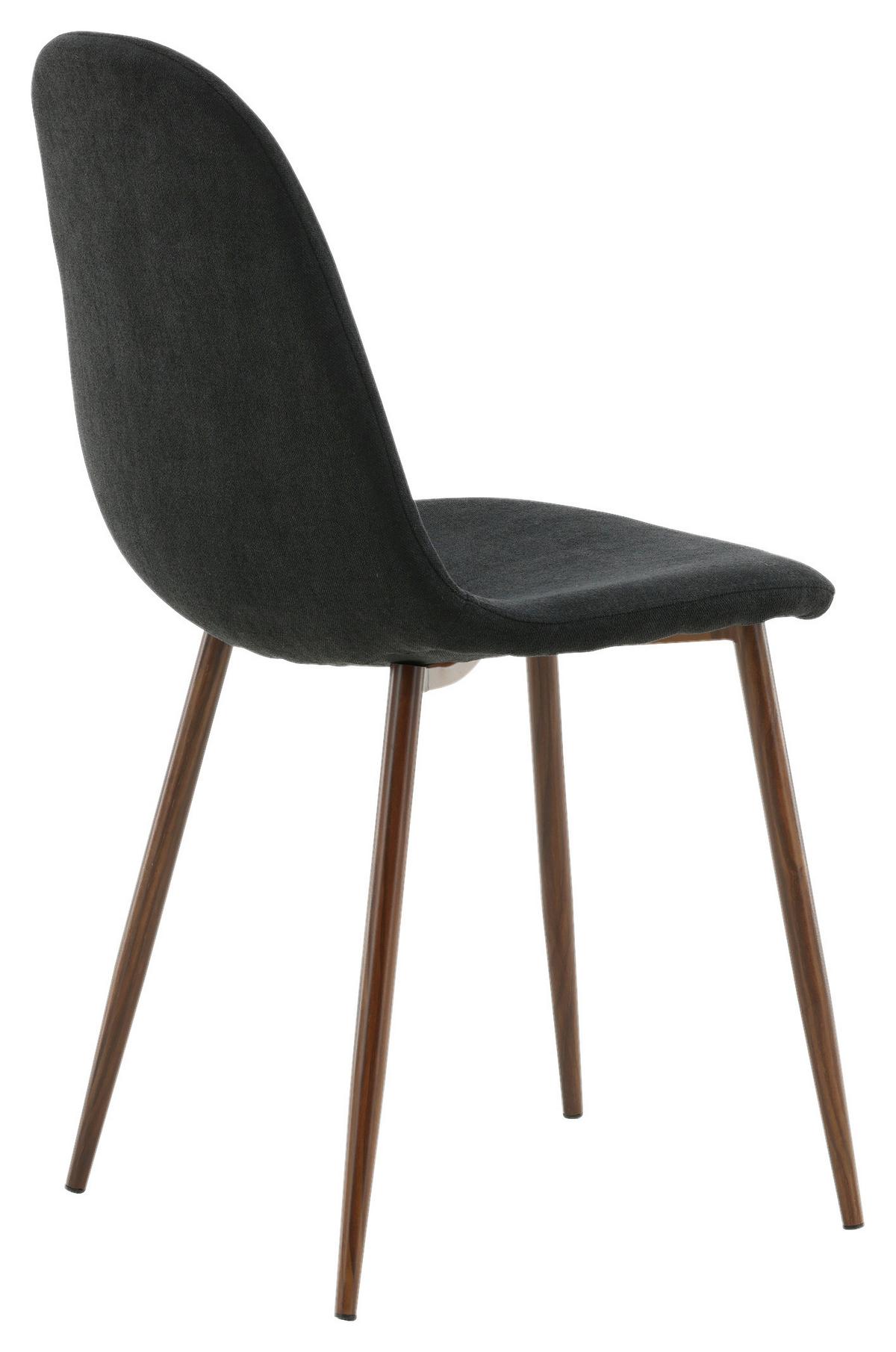 STUHL-SET POLAR - Dunkelbraun/Schwarz, Design, Textil/Metall (44/87/53cm) - Livetastic