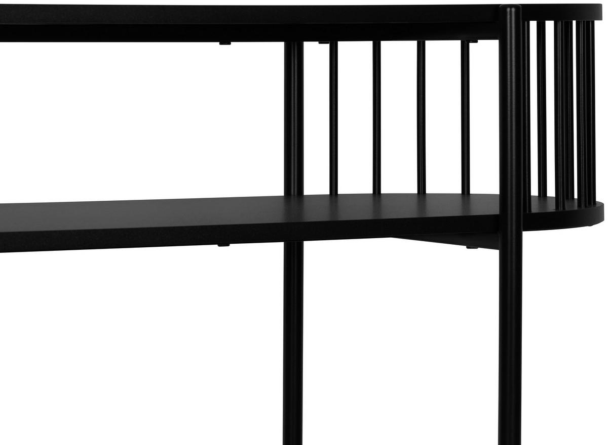 STÓŁ KONSOLA CURVE - czarny, Trend, materiał drewnopochodny/metal (110/39/76cm) - Xora