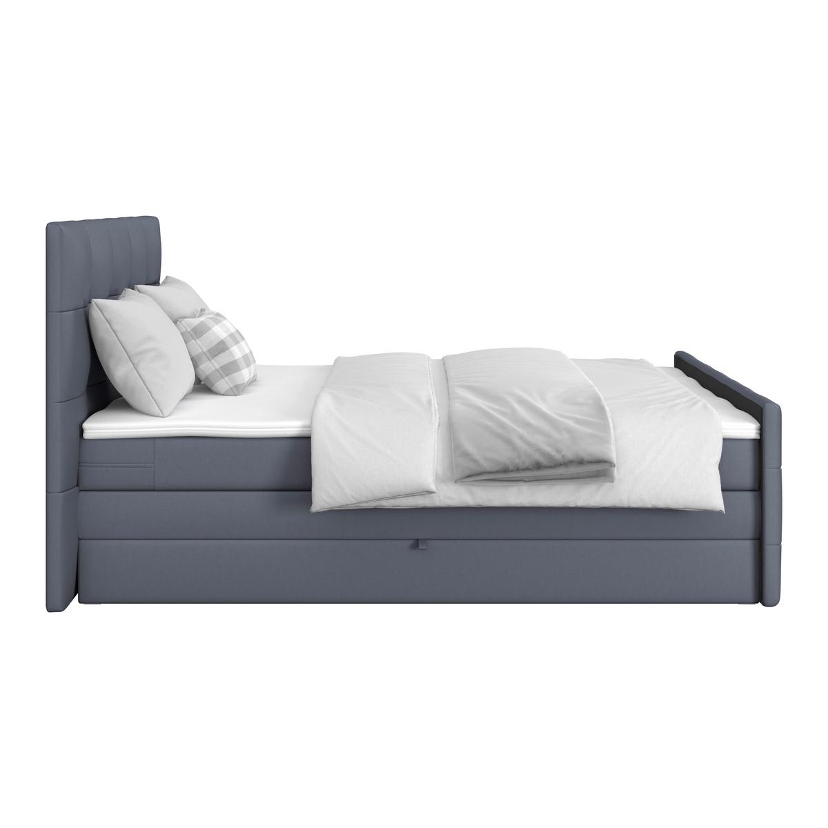 PAT BOXSPRING JOSIE C - gri albastru, Modern, plastic/lemn (180/200cm)