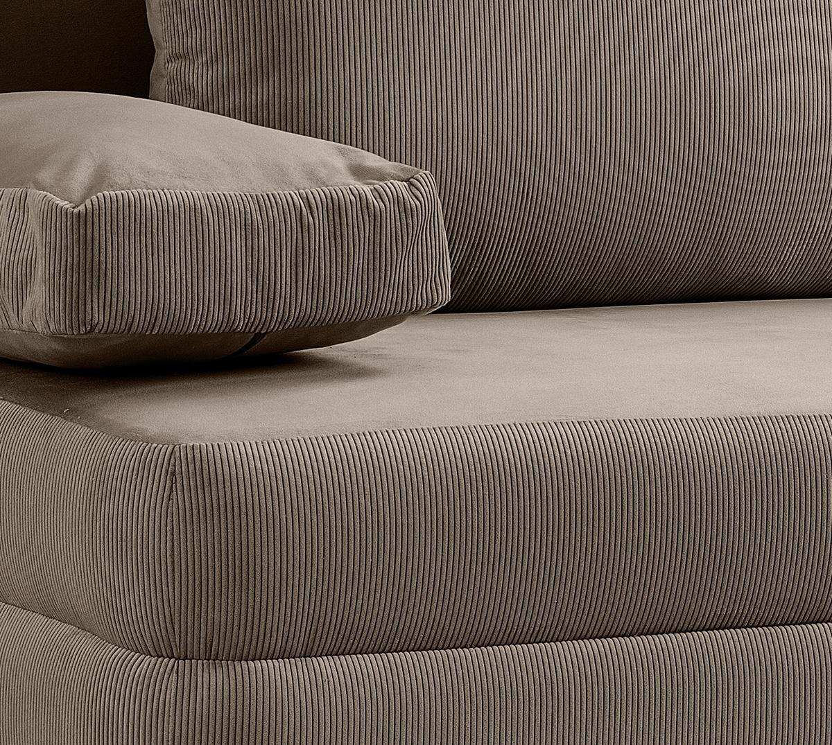 Schlafsofa Sorto Braunbeige - Beigebraun/Schwarz, Basics, Holz/Textil (200/91/100cm) - MID.YOU