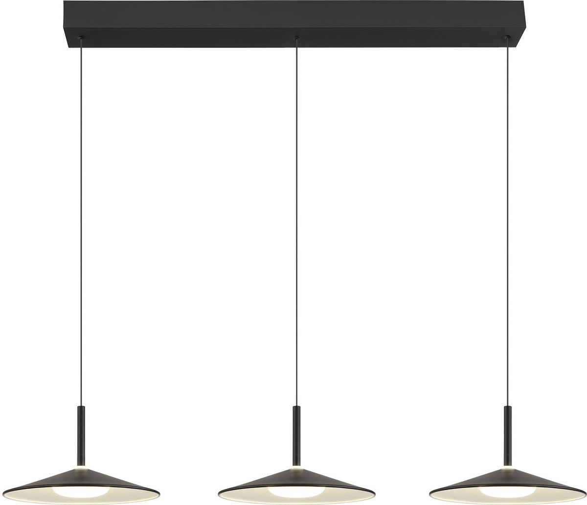 LED-HÄNGELEUCHTE 15635S-3H LAMPONE - Weiss/Schwarz, Design, Kunststoff/Metall (95/25/50-180cm) - Globo