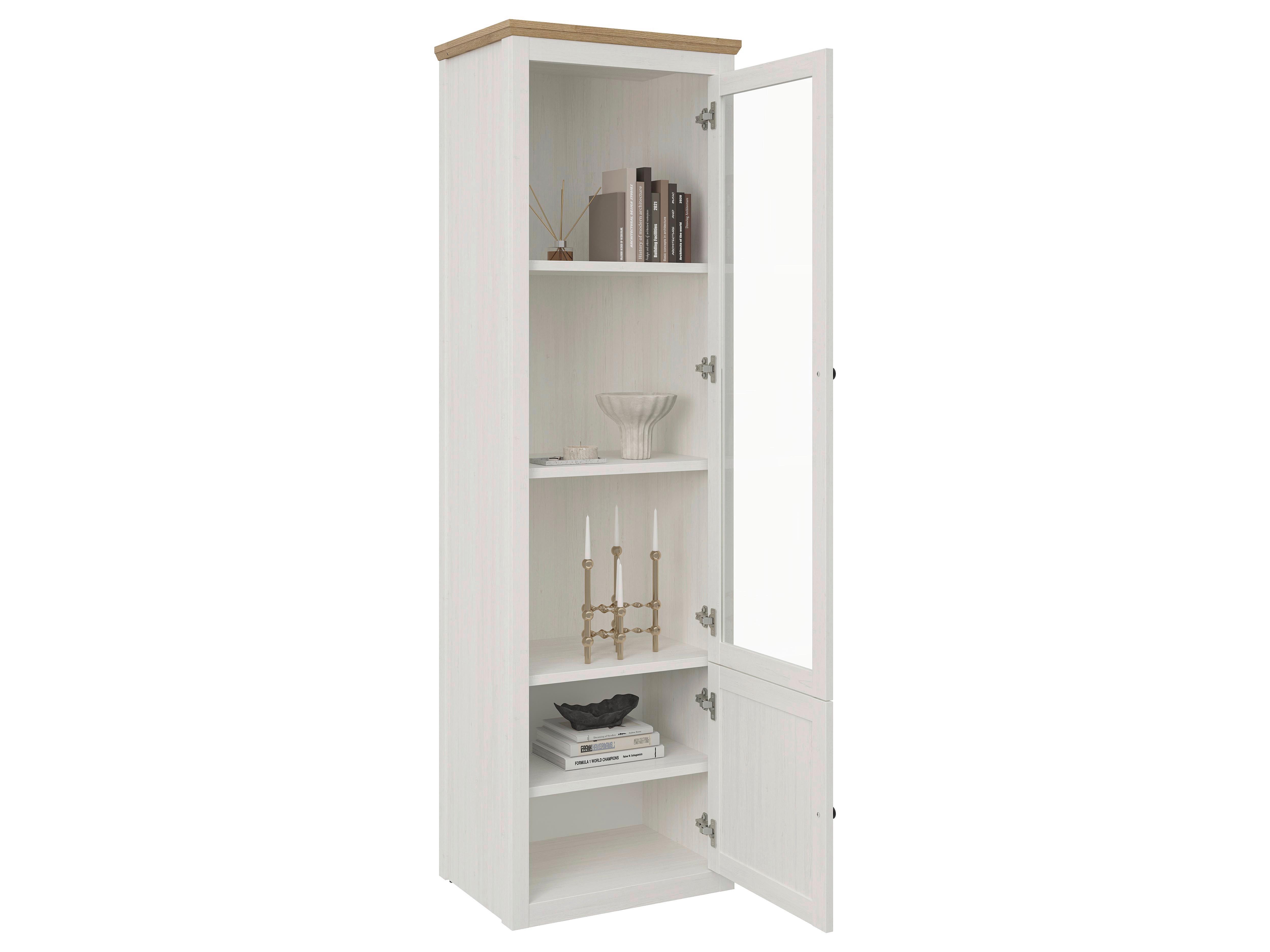 VITRINSKÅP KORSIKA -EXKLUSIV- - vit/svart, Romantik / Lanthus, metall/trämaterial (58,1/195/43cm) - Mömax