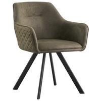 KRZESŁO Z PODŁOKIETNIKAMI MARKO - zielony/czarny, Design, metal/tkanina (58,5/78,5/60cm) - Hom`in