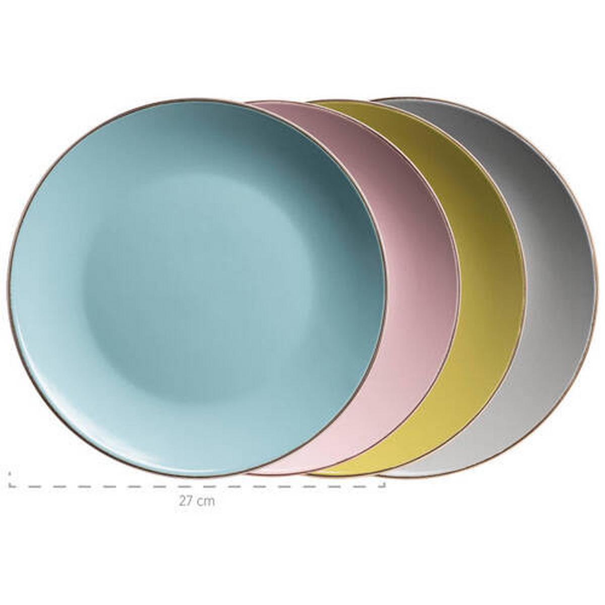 KOMBISERVICE 931726 4 FARBIG - Blau/Rosa, Basics, Keramik (37/23,5/32,3cm) - Mäser