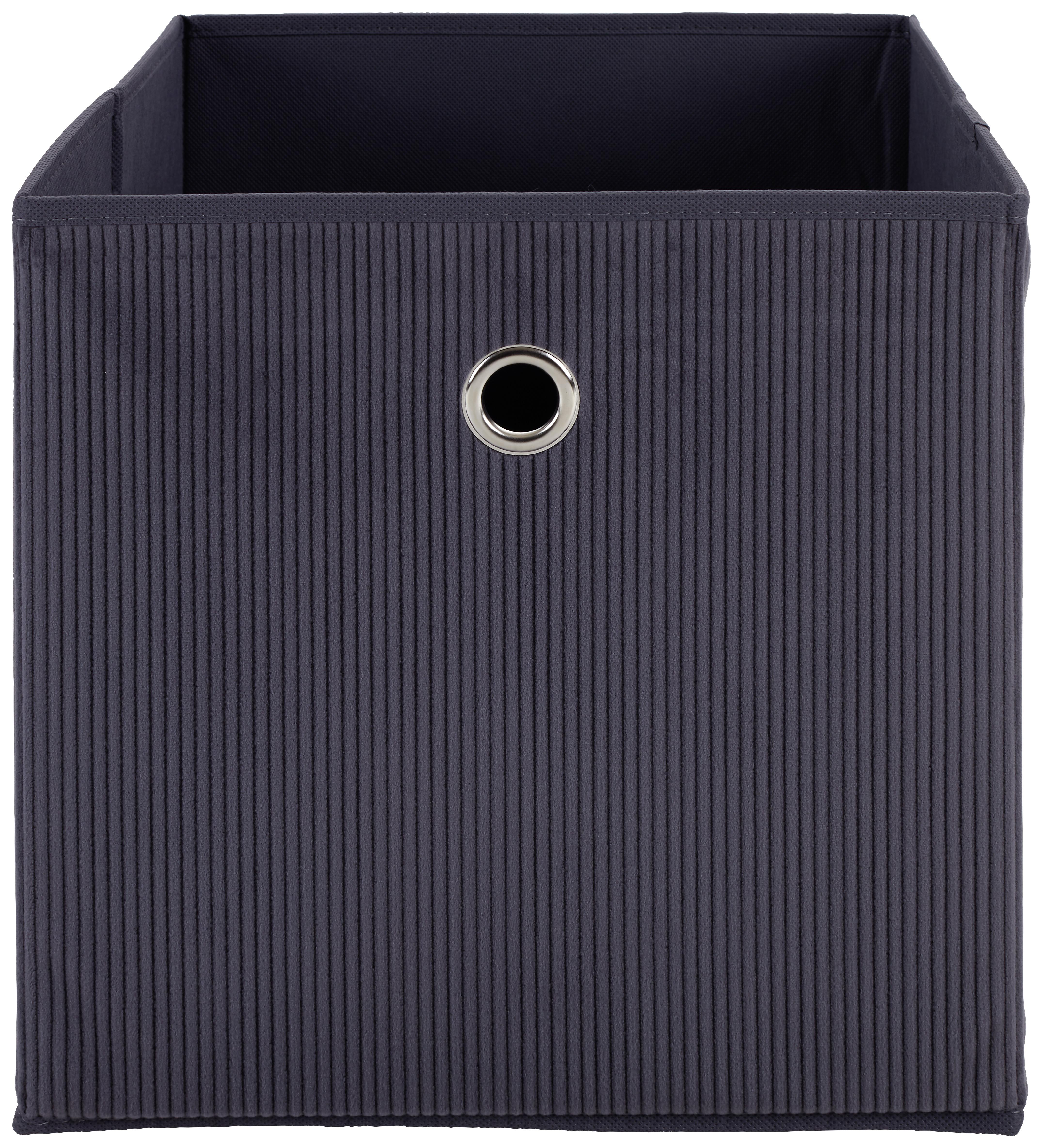 Zložljiva Škatla Cubi New, Temno Siva - siva, Moderno, karton/tekstil (30/30/30cm)
