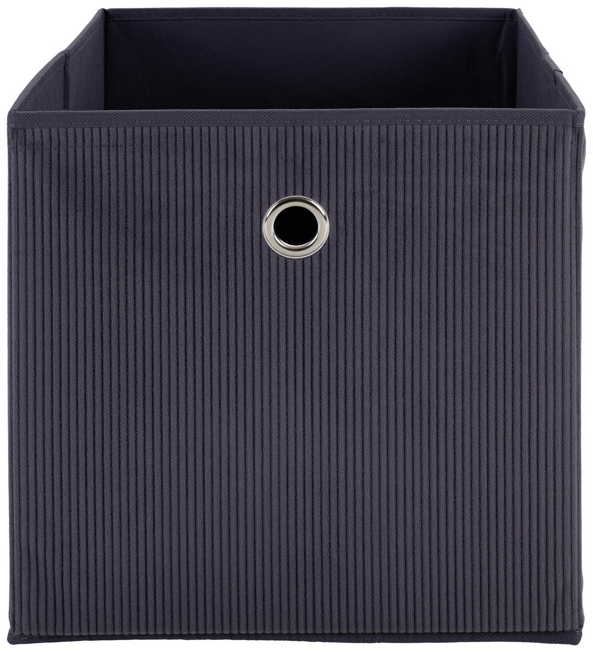 Zložljiva Škatla Cubi New, Temno Siva - siva, Moderno, karton/tekstil (30/30/30cm)