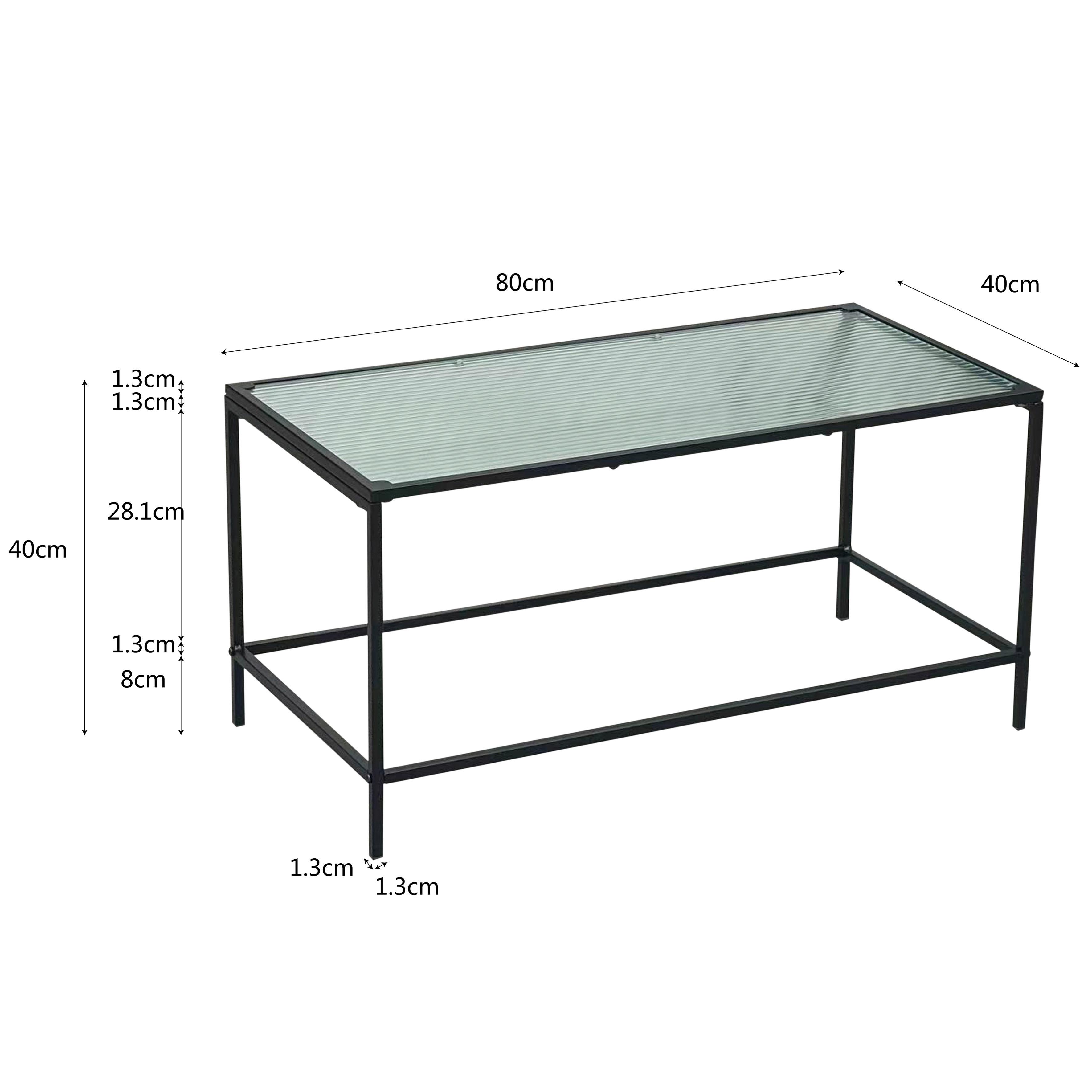 SOFFBORD LEON - svart/transparent, Modern, metall/glas (80/40/40cm) - Mömax