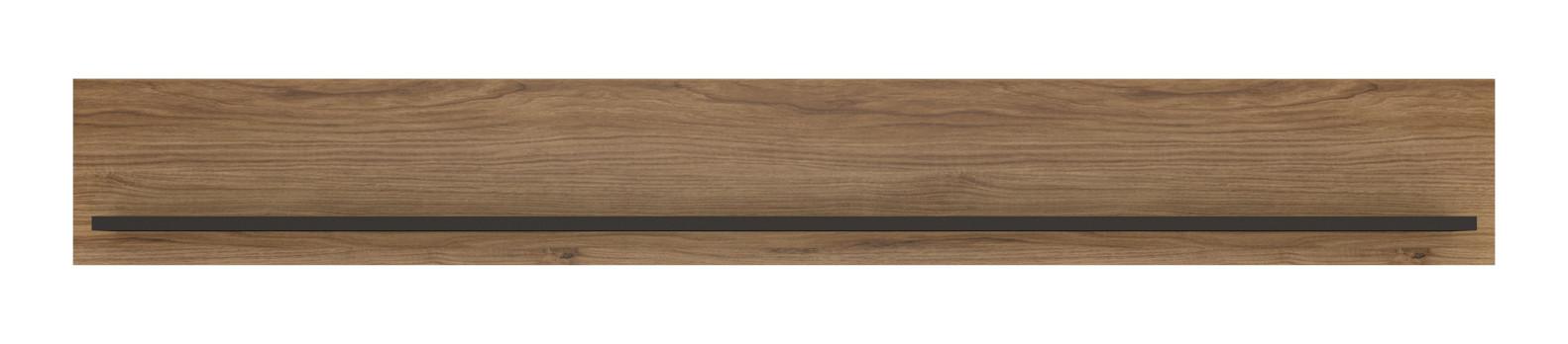 Stenska Polica Brolo, Barva Hrasta - črna/barve hrasta, Moderno, leseni material (167/22/20,7cm)
