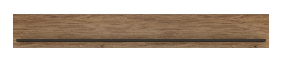 Stenska Polica Brolo, Barva Hrasta - črna/barve hrasta, Moderno, leseni material (167/22/20,7cm)