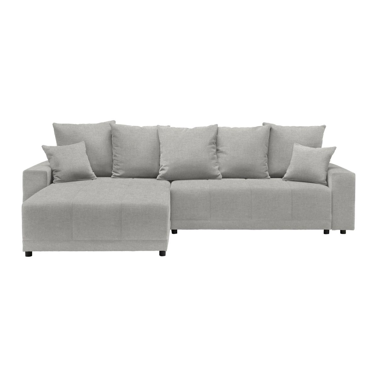 Ecksofa Alatri Grau - Silberfarben/Schwarz, MODERN, Kunststoff/Textil (289/90/176cm) - Based