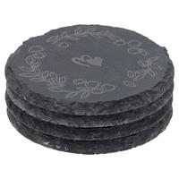 Alátétszett Funny - fekete, Modern, kő (10cm) - Zandiara