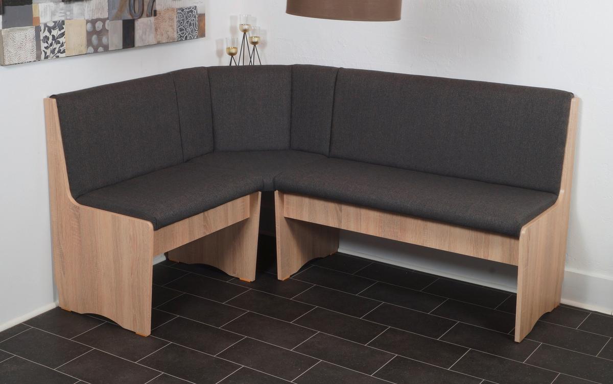 Eckbank Duisburg Anthrazit/Sonoma Eiche - Anthrazit/Sonoma Eiche, KONVENTIONELL, Holzwerkstoff/Textil (125/89/165cm) - MID.YOU